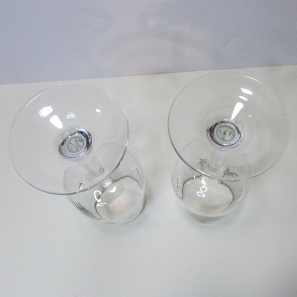pair of Spode Christmas tree wine glasses made in France barware - Picture 7 of 7